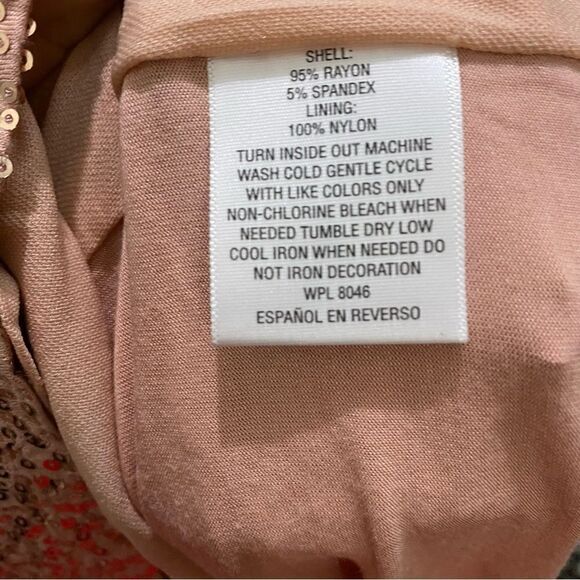 INC International Concepts Rose gold Sequins Cold Shoulder Blouse Tunic - Picture 9 of 9